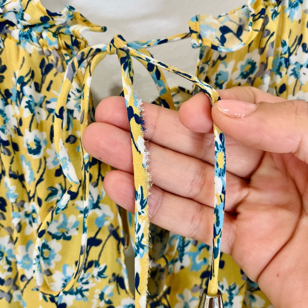 RAMY BROOK • Women’s Silk Yellow Blue Floral Mini Dress Small NWOT - Picture 10 of 11